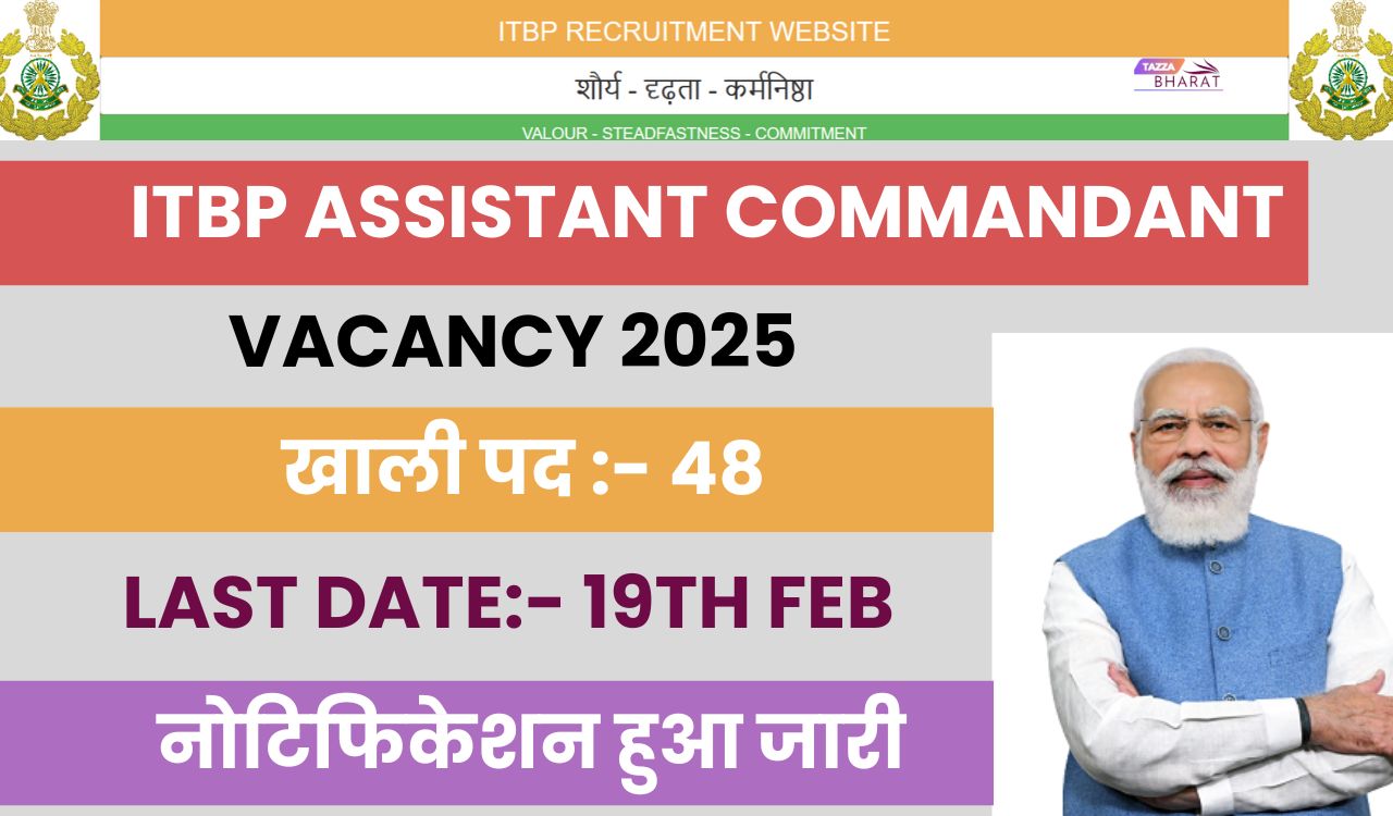 ITBP Assistant Commandant Vacancy 2025