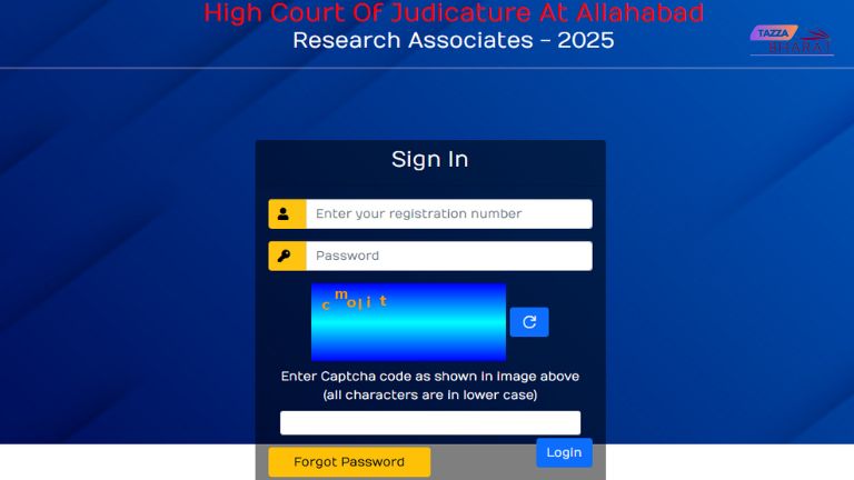 Allahabad high court research associates recruitment 2025 LOG IN