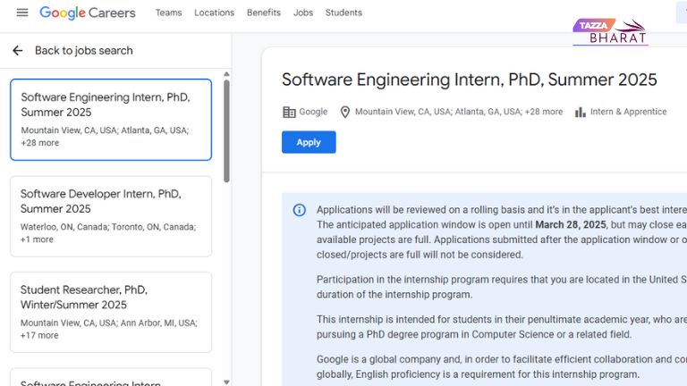 Google Internship 2025