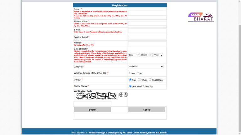 JKSSB JE Vaccancy 2025 registation process